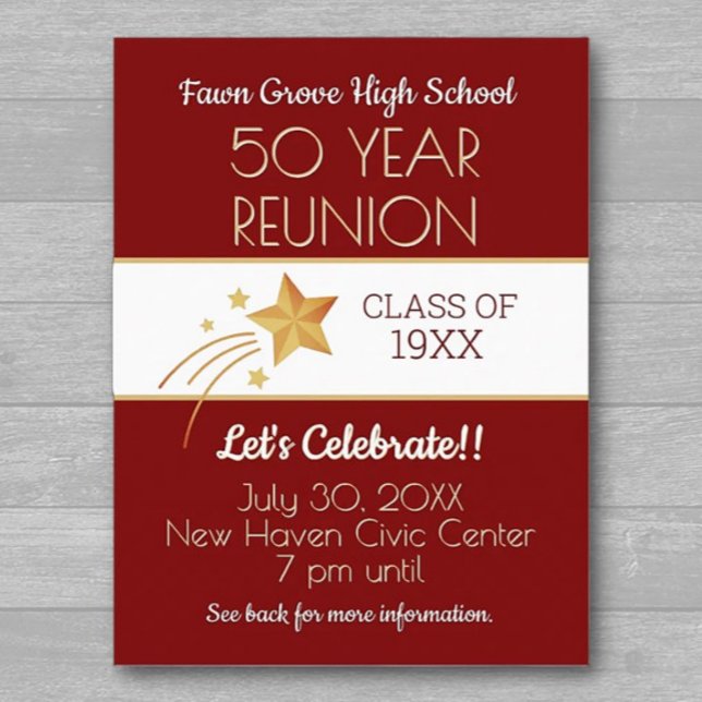 Invite 'Em! 50th Class Reunion Postcard (Creator Uploaded)