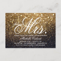 Invite - Gold Lit Nite Bridal Shower future Mrs.