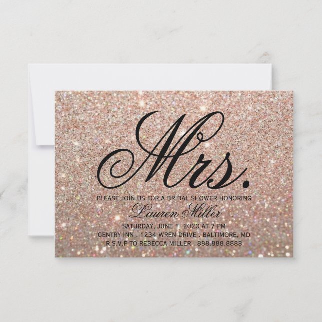 Invite - Rose Gold Fab Mrs. Shower (Front)