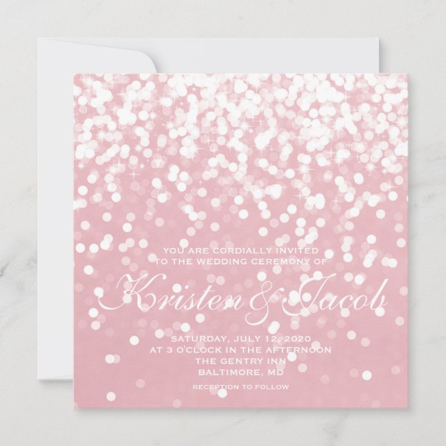 Invite - Sparkling Wedding Pink (Front)