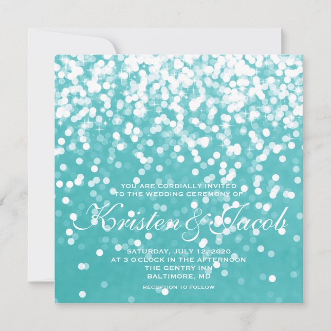 Invite - Sparkling Wedding Turquoise (Front)