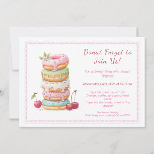 Invite to a Sweet Doughnut Party Colourful Celebra