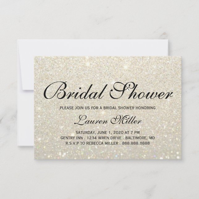 Invite - White Gold Glit Fab Shower (Front)