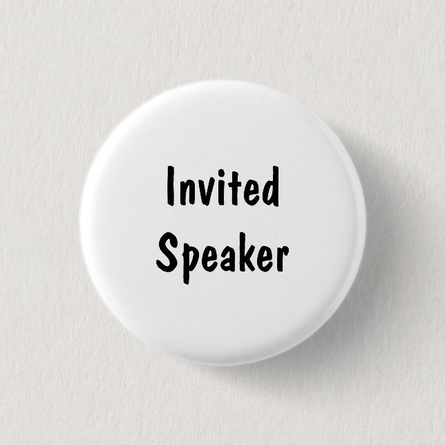 Invited Speaker 3 Cm Round Badge (Front)