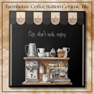 Inviting Black Farmhouse Coffee Station Decorative Tile