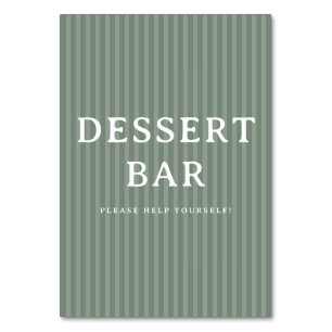 Inviting Sage Green Dessert Bar Sign Table Number