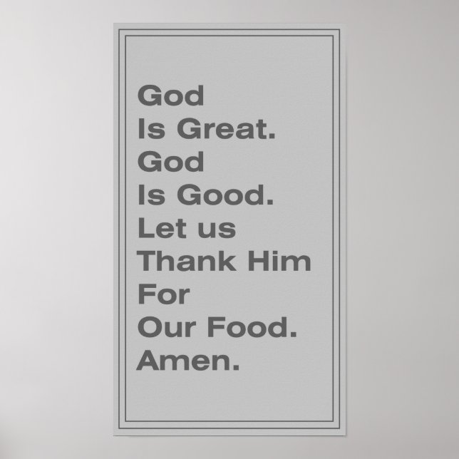 Invocation For Food Blessings Poster (Front)