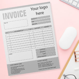 Invoice Form Business Quotation Add Logo Notepad