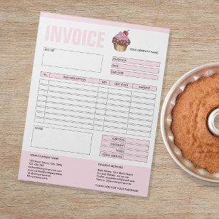 Invoice Form Business Quotation Bakery cake sweets Notepad