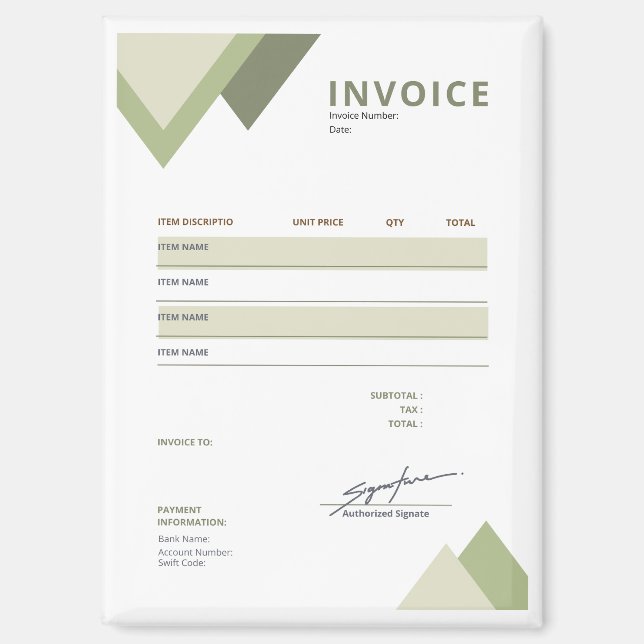 INVOICE MAGNET (Front)