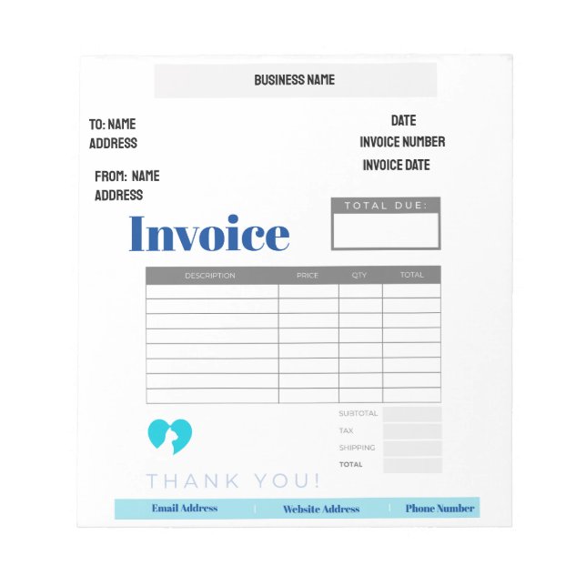 Invoice Notepad (Front)
