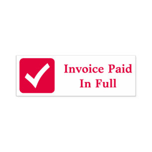 "Invoice Paid In Full" + Check Mark Icon Self-inking Stamp