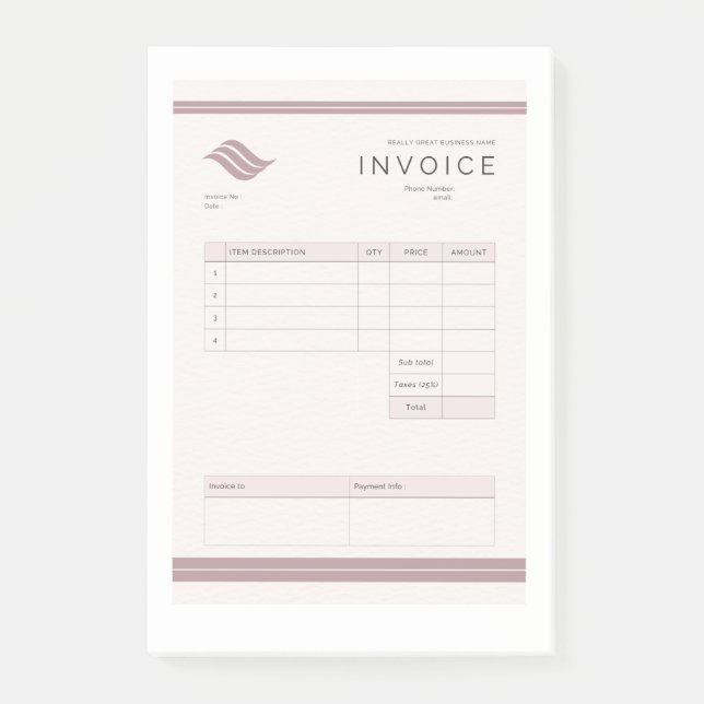 invoice post-it notes (Front)
