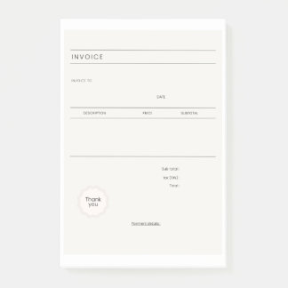 INVOICE POST-IT NOTES