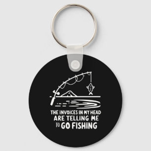Invoices In My Head Fishing Funny Accounting Cpa Key Ring