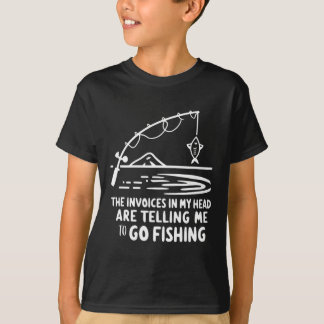 Invoices In My Head Fishing Funny Accounting Cpa T-Shirt