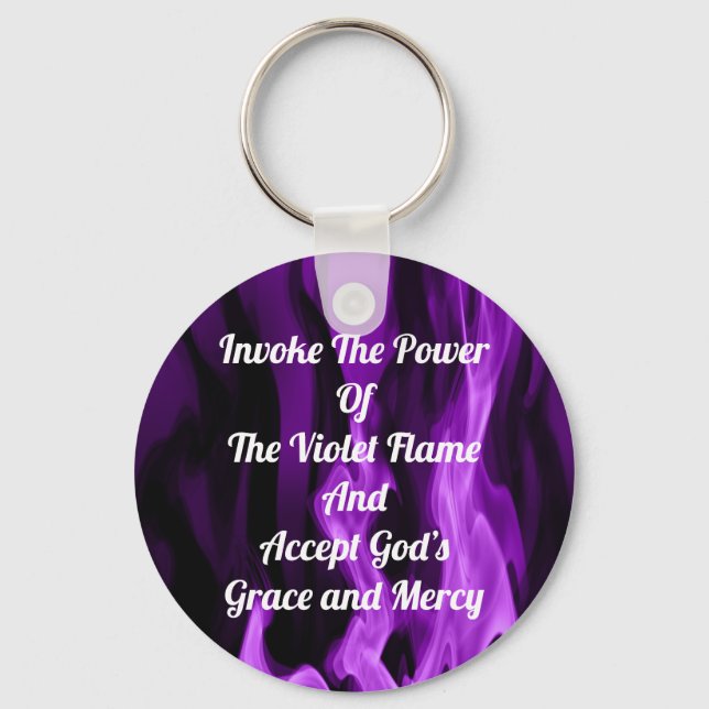 Invoke The Violet Flame Key Ring (Front)
