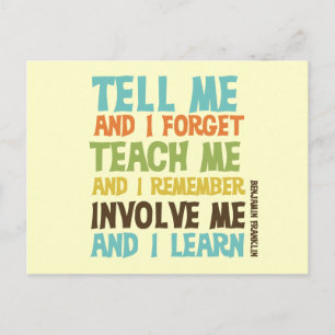 Involve Me Inspirational Quote Postcard