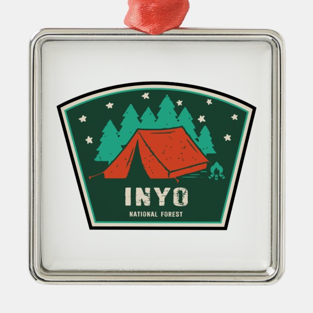 Inyo National Forest Camping Metal Tree Decoration (Front)