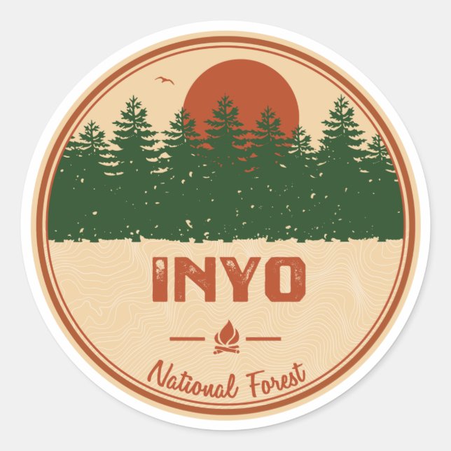 Inyo National Forest Classic Round Sticker (Front)