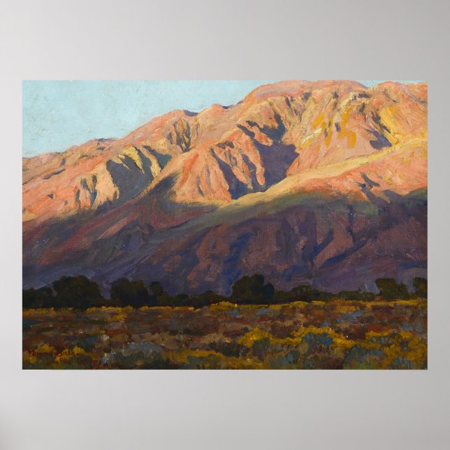 Inyo Range at Sunset, Lone Pine by Maynard Dixon Poster (Front)