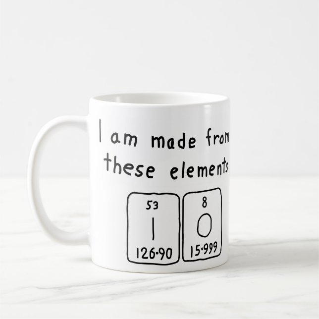 Io periodic table name mug (Left)