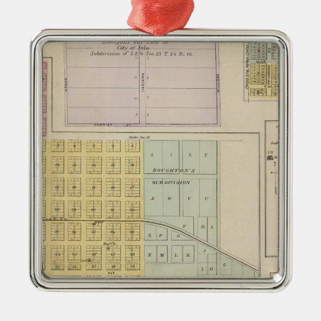 Iola, Torrance, and Kellogg, Kansas Metal Tree Decoration (Front)