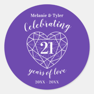 Iolite anniversary 21 years of love stickers