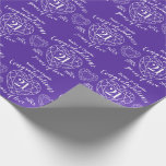 Iolite wedding anniversary 21 years of love purple wrapping paper<br><div class="desc">Iolite celebrating 21 years of love anniversary purple wrapping paper. Simple outline heart stone effect line art graphics purple and white 21st Wedding Anniversary wrapping paper. Customise with your own twenty one wedding anniversary names and marriage from and to years. The 21st wedding anniversary is associated with the gemstone iolite...</div>