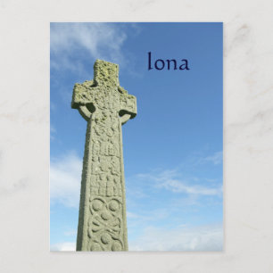 Iona Abbey Scotland celtic cross Postcard