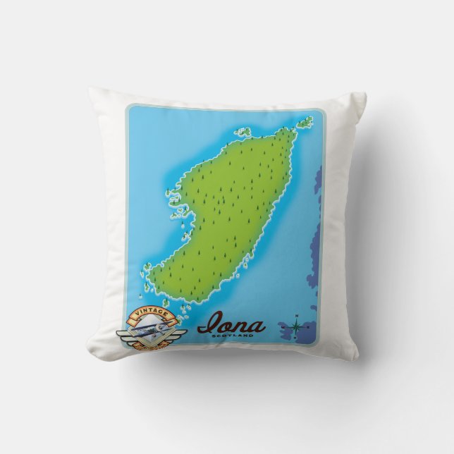Iona scotland map cushion (Front)