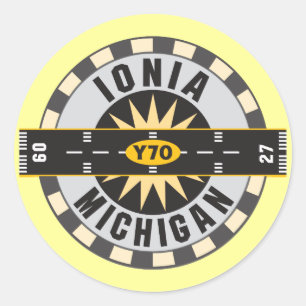 Ionia Y70 Airport Classic Round Sticker