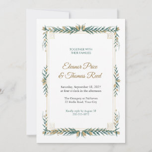 Ionic Fretwork Wedding Invitation