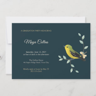 Iora Songbird Navy Graduation Party Invitation