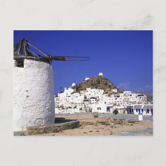 Ios, Greece. The beautful and crisp, white and Postcard (Front)