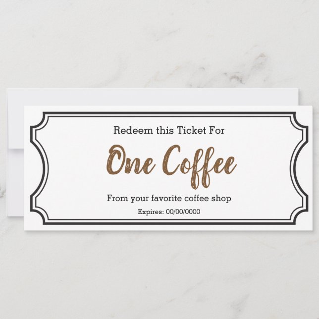 IOU Love Gift Ticket One Coffee editable (Front)