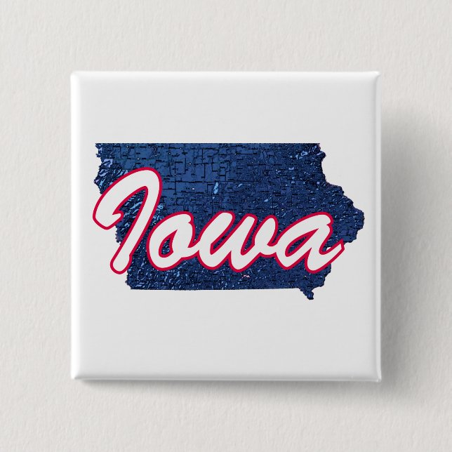 Iowa 15 Cm Square Badge (Front)