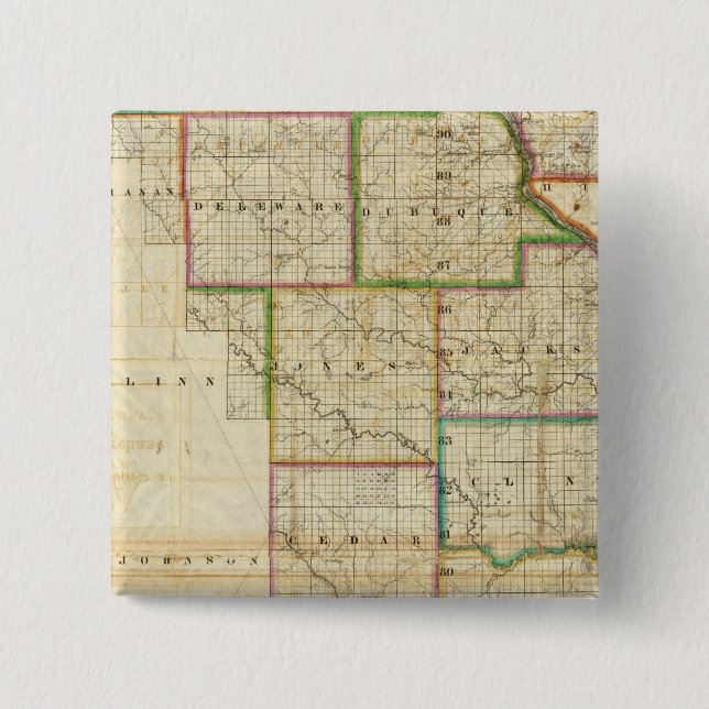 Iowa 15 Cm Square Badge (Front)