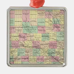Iowa 3 metal tree decoration