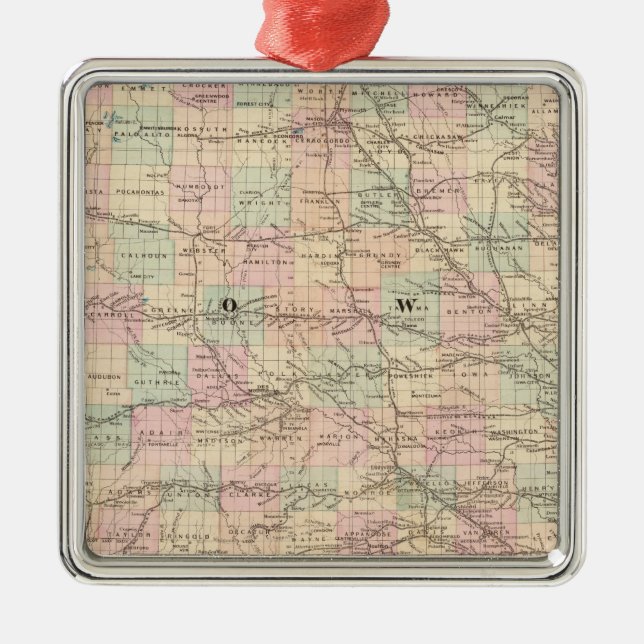 Iowa 3 metal tree decoration (Front)