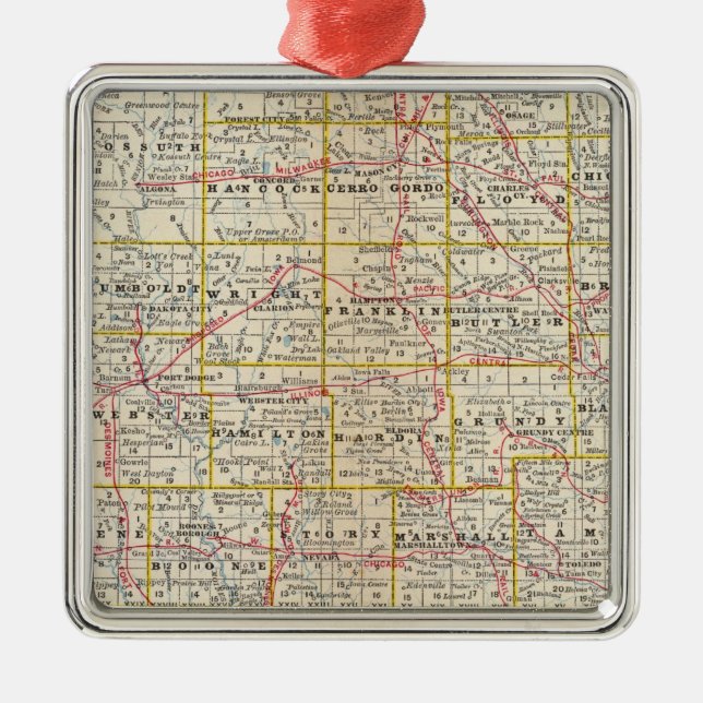 Iowa 6 metal tree decoration (Front)