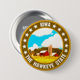 Iowa 7.5 cm round badge