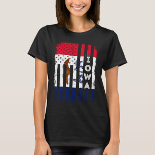 Iowa American Flag Home State of Iowa Flag T-Shirt