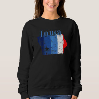 Iowa American State Outline Map Usa Sweatshirt