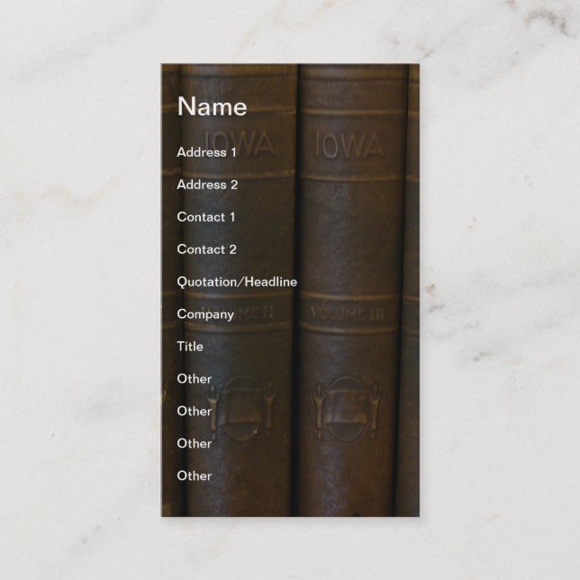 Iowa Books Business Card (Front)