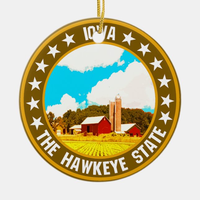 Iowa                                               ceramic tree decoration (Front)