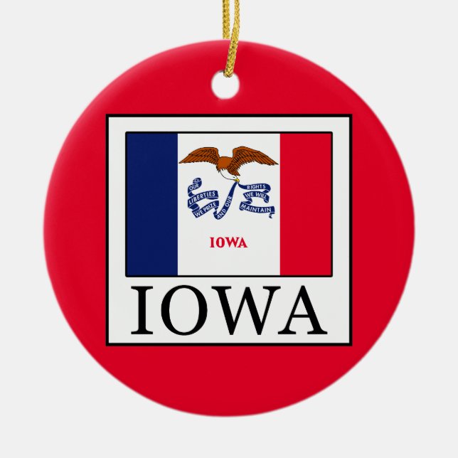 Iowa Ceramic Tree Decoration (Front)