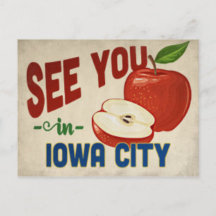 Iowa City Iowa Apple - Vintage Travel Postcard