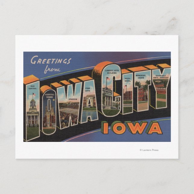 Iowa City, Iowa - Large Letter Scenes Postcard (Front)