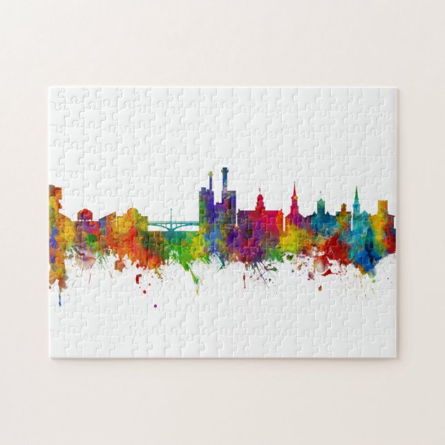 Iowa City Iowa Skyline Jigsaw Puzzle (Horizontal)